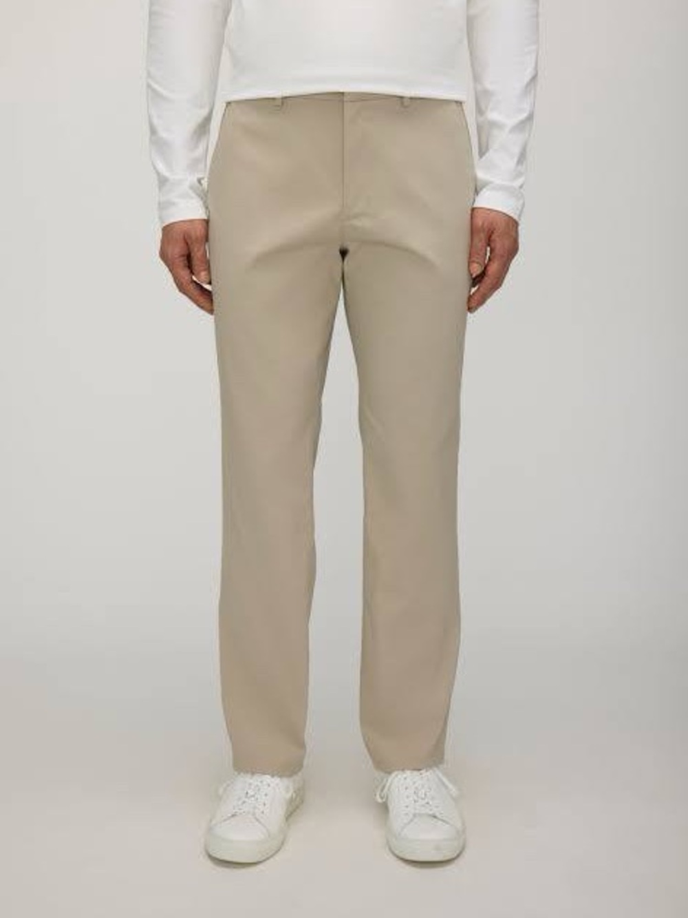 Men's Slim Straight Chinos in Beige